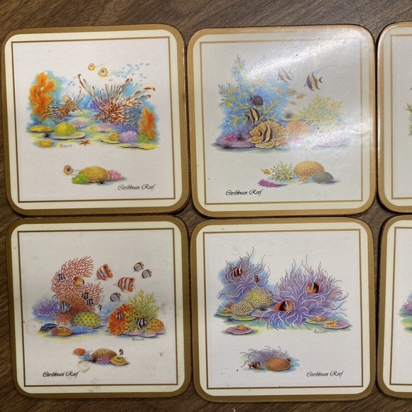 Pimpernel Dining Pimpernel 6 Caribbean Reef Coasters With Cork Back